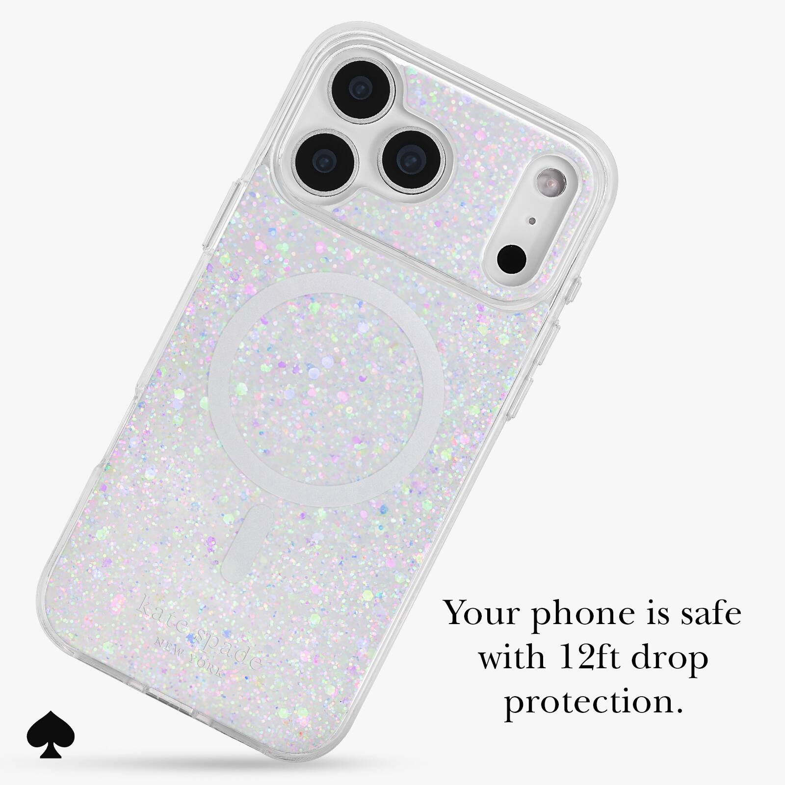 kate spade  
NEW YORK  

Your phone is safe with 12ft drop protection.