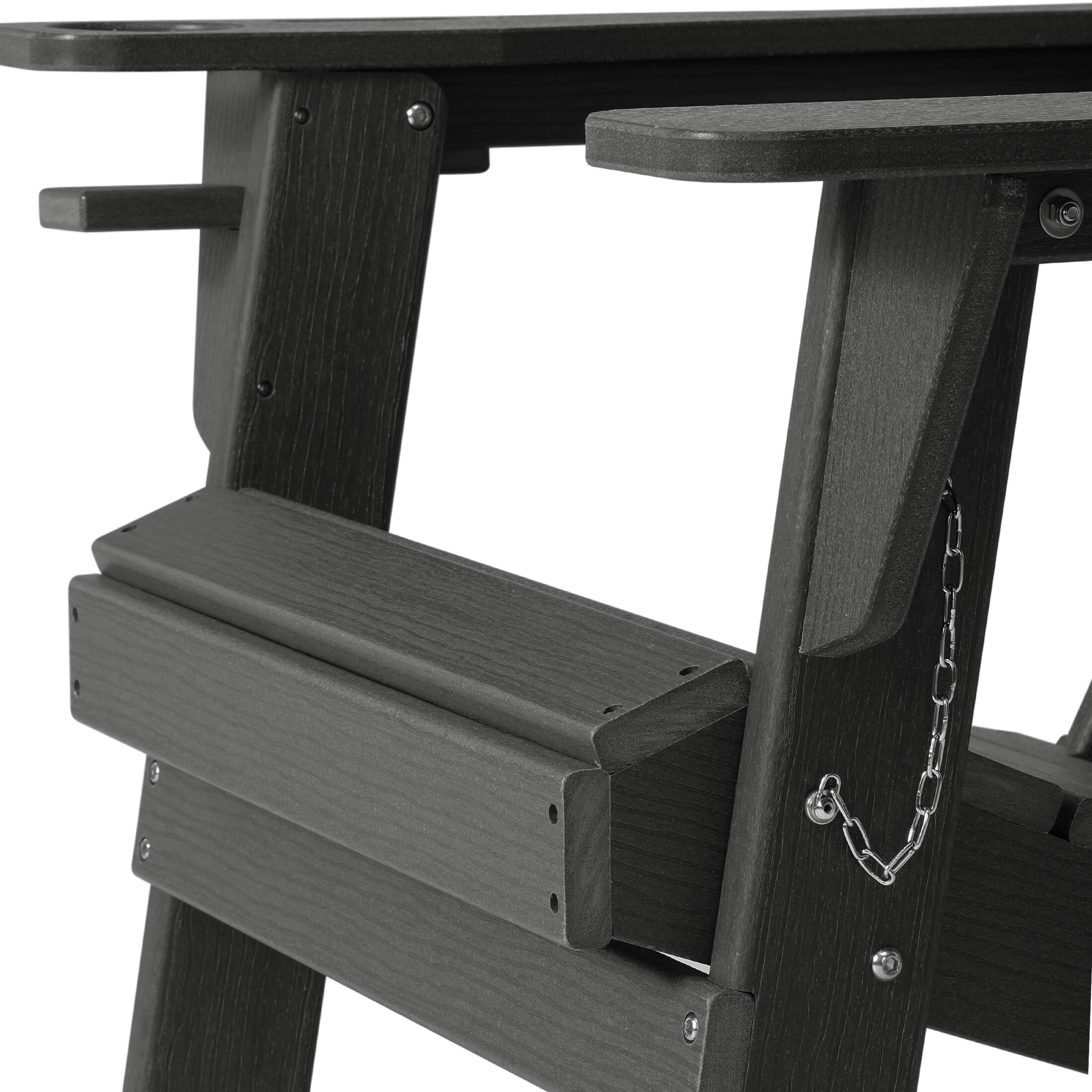 Alt View 6. WestinTrends - WestinTrends Nantucket Outdoor Patio HDPE Resin Adirondack Chair With Cup Holder and Phone Holder - Gray.