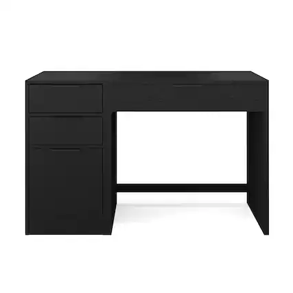 Front. Martha Stewart - Kayden Modular Single-Drawer Desk & 3 Drawer File Cabinet - Black.