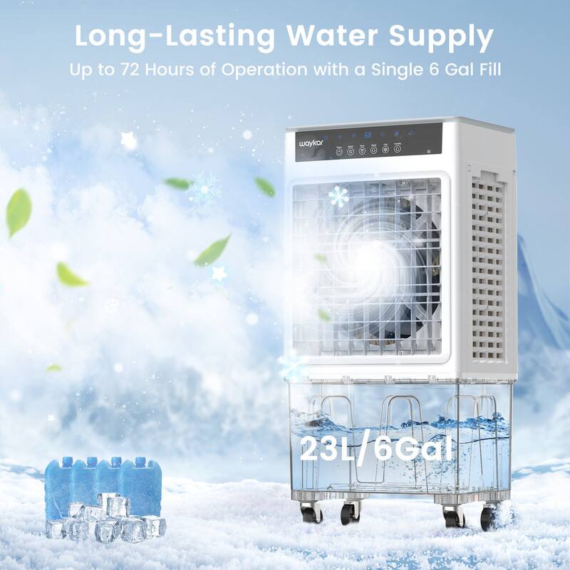 Long-Lasting Water Supply  
Up to 72 Hours of Operation with a Single 6 Gal Fill  

23L/6Gal
