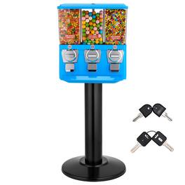 VEVOR - Candy Vending Machine, Triple Compartment Candy Vending Machine with Stand, Gumball & Candies Vendings Machines - Blue