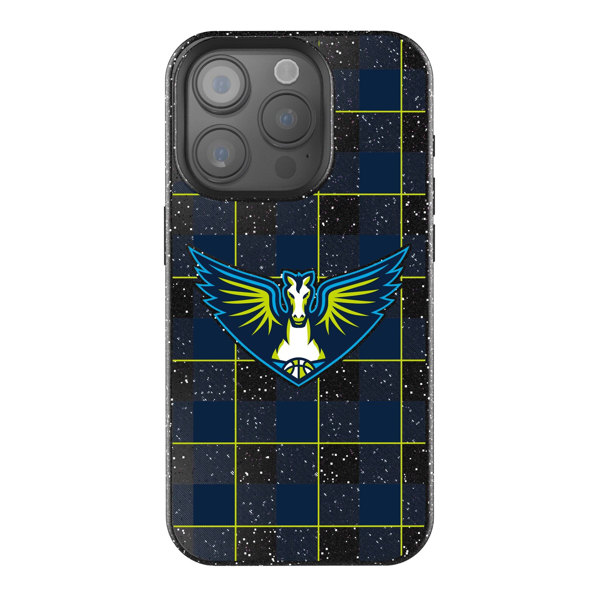 Front. Keyscaper - Dallas Wings Plaid Bling iPhone Case - 14 - Black.