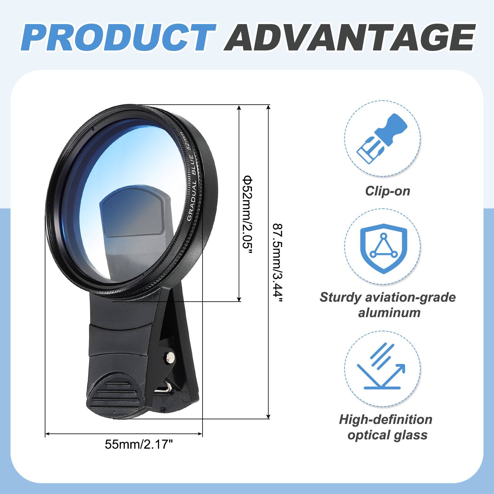 PRODUCT ADVANTAGE

- Clip-on
- Sturdy aviation-grade aluminum
- High-definition optical glass

55mm/2.17"
87.5mm/3.44"
52mm/2.05"