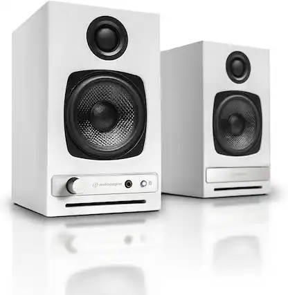 Front. Audioengine - HD3 Next Gen Premium Desktop Speakers System w/Bluetooth aptX-HD (A2-HD) - White.