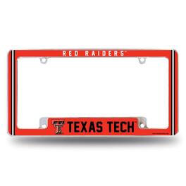 Rico Industries - Texas Tech Red Raiders Chrome Metal License Plate Frame with Full Frame Team Color Graphics - Multi
