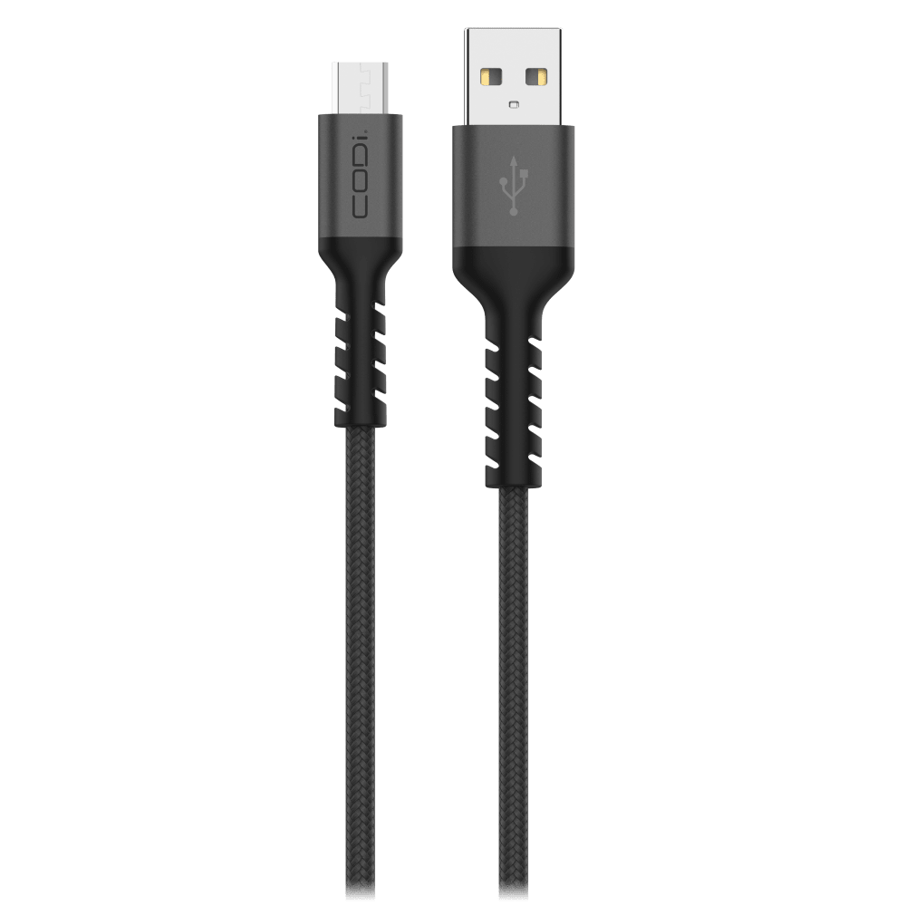 CODi - Braided Nylon Charge USB A to USB C Charge/Sync Cable 3ft - Black