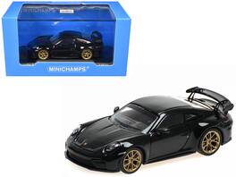 2025 Porsche 911 (992.2) GT3 Weissach Package Black with Carbon Stripe Limited Edition 1/64 Model Car by Minichamps
