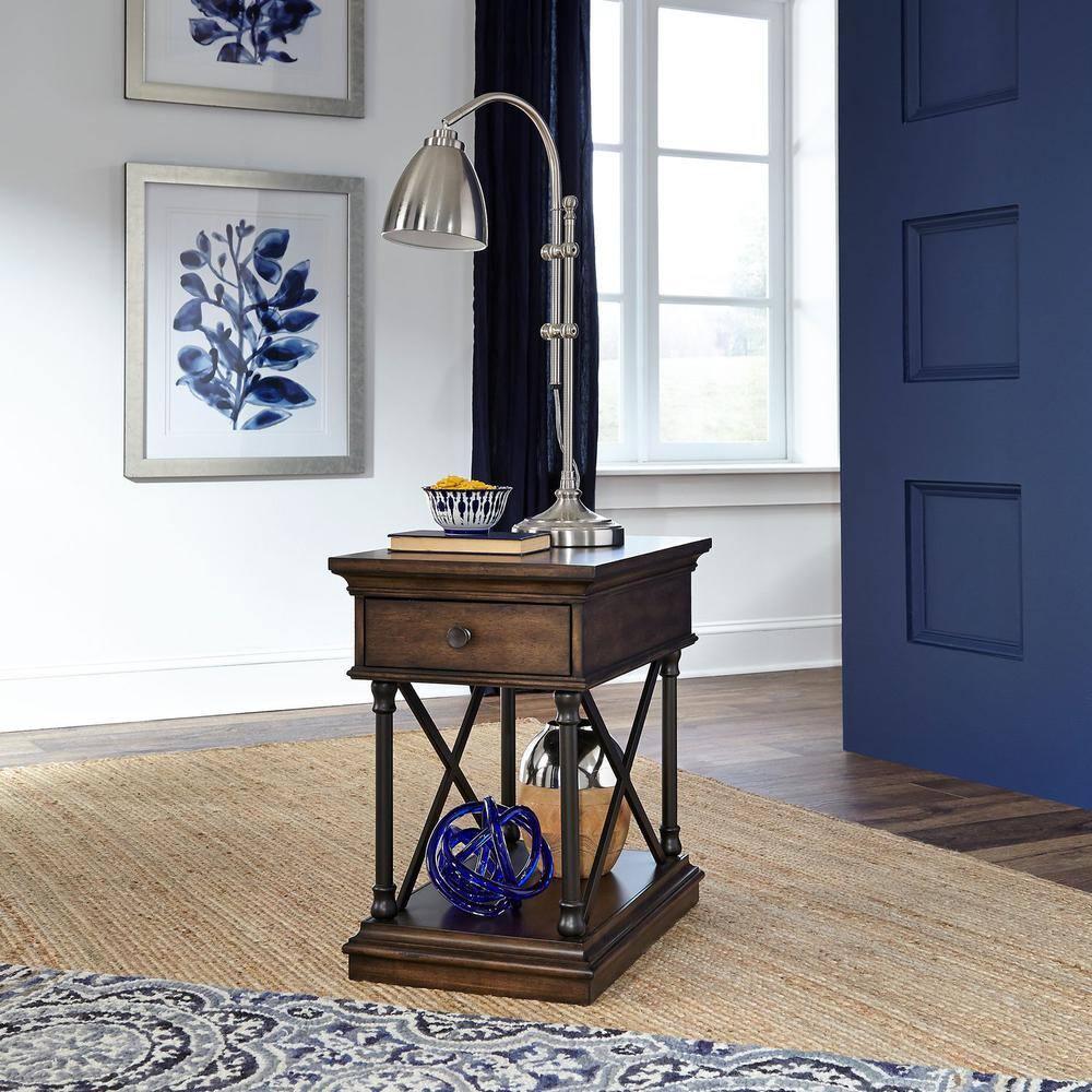 Alt View 3. Liberty Furniture Industries - Tribeca Drawer Chair Side Table in Cordovian Brown - Brown.