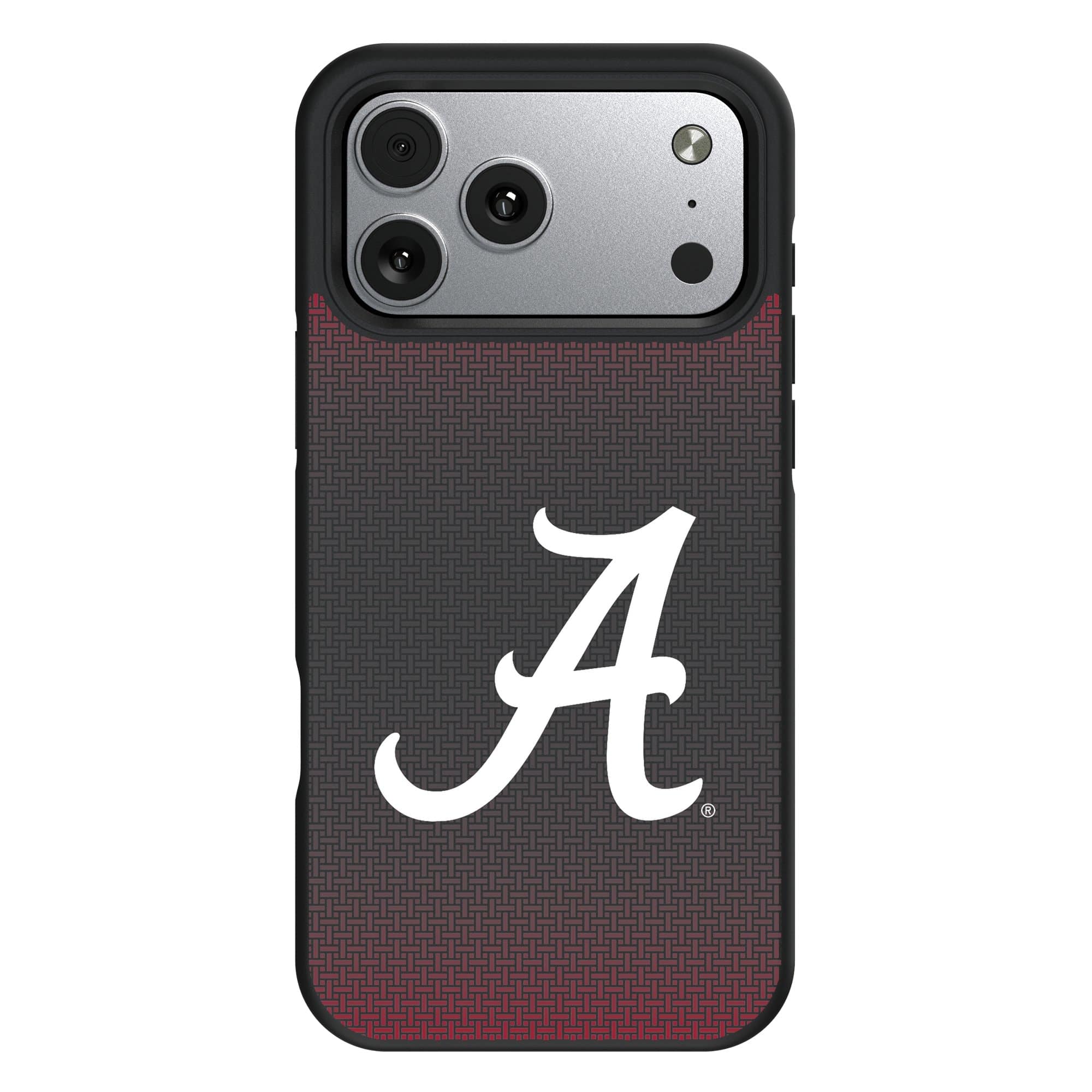 Front. Keyscaper - Alabama Crimson Tide Bump Case with 8.2ft Drop Protection - 16 Pro Max - Black.