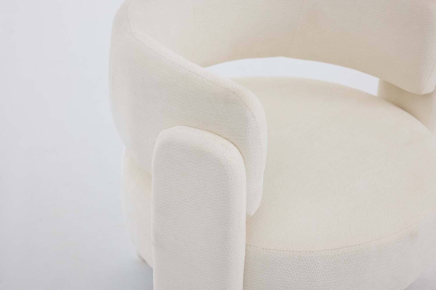 Alt View 1. Forest'nSky - Modern Office Chair in Green Boucle Fabric - Contemporary Upholstered Armchair for Desk & Lounge,White - Ancient White.