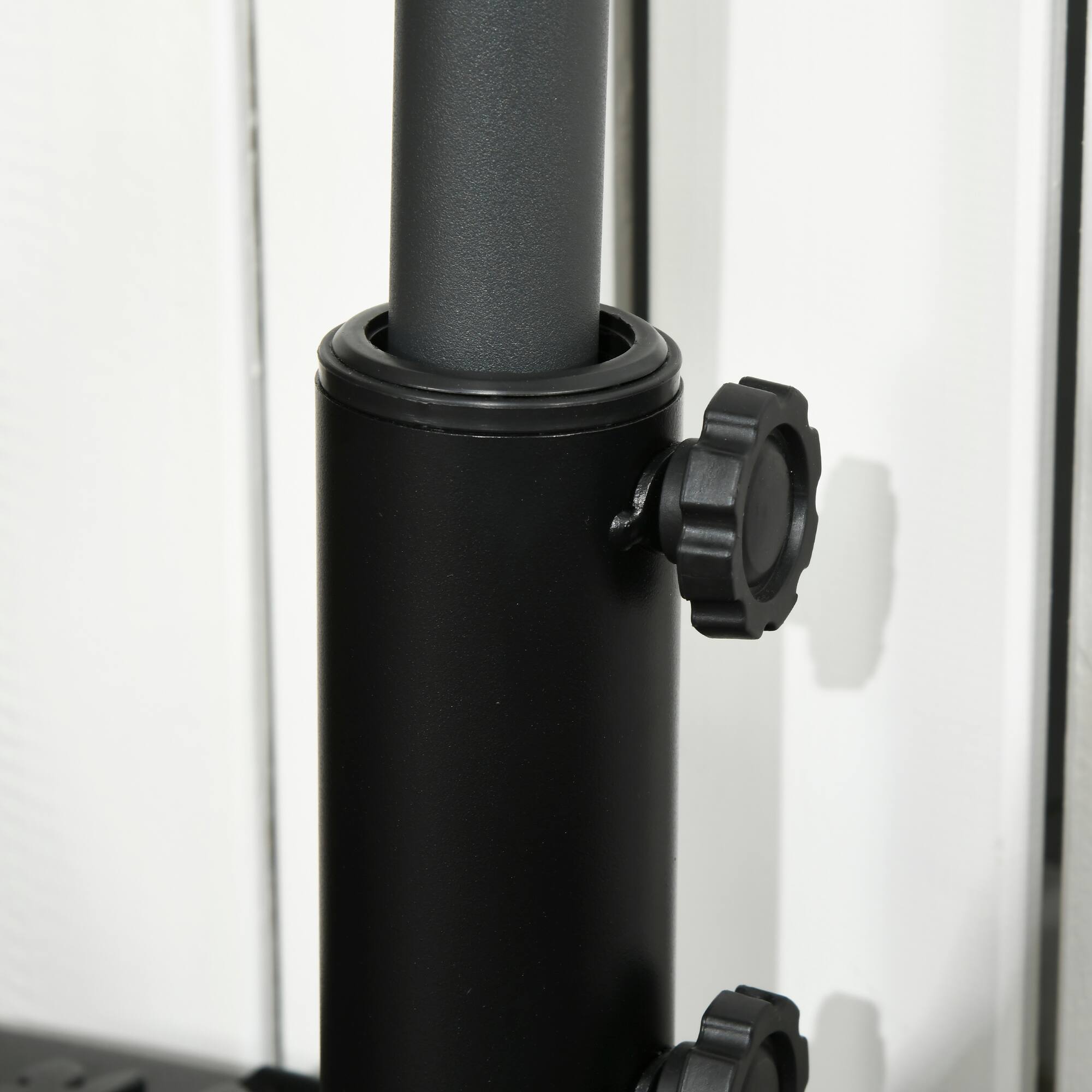 Alt View 5. Outsunny - Sand or Water Filled Half Patio Umbrella Stand Holder,Half Round Umbrella Base, Fit 1.5"or 2" Pole, 40lb Capacity Water - Black.