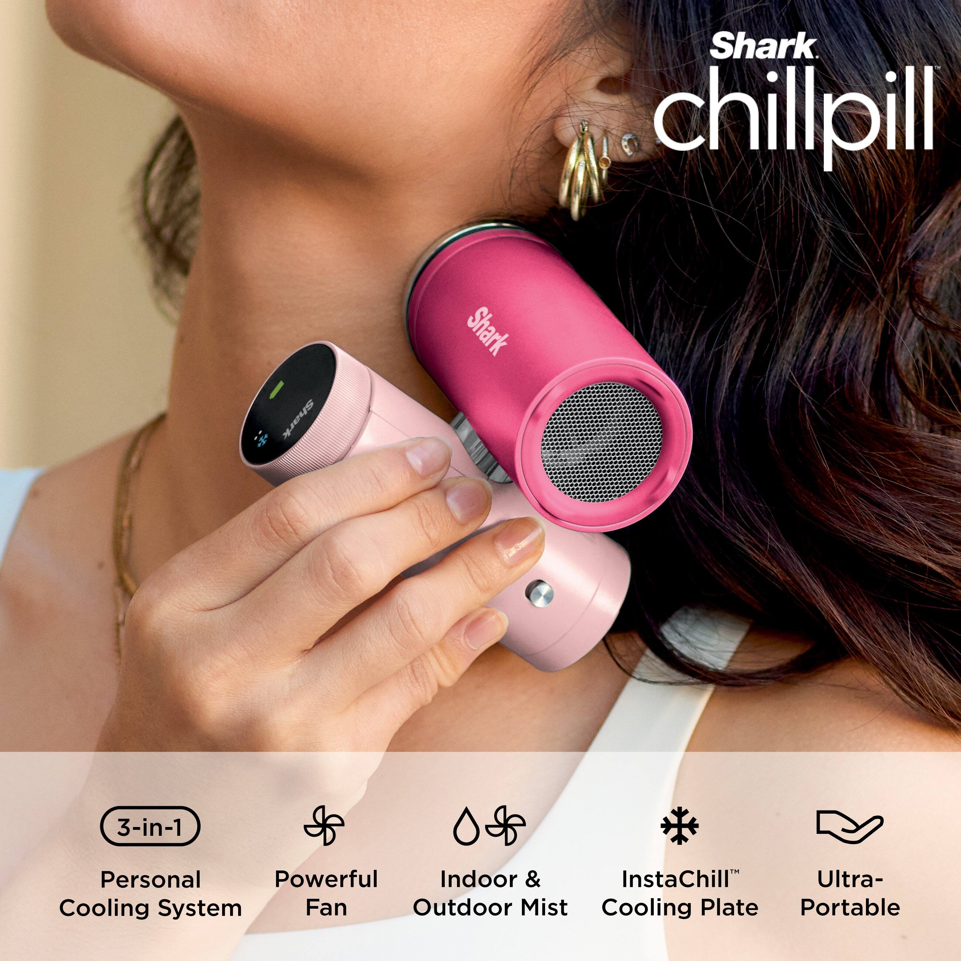 Shark Chillpill Shark 3-in-1 Personal Powerful Indoor & Outdoor Mist Cooling System Fan InstaChill Ultra-Cooling Plate Portable