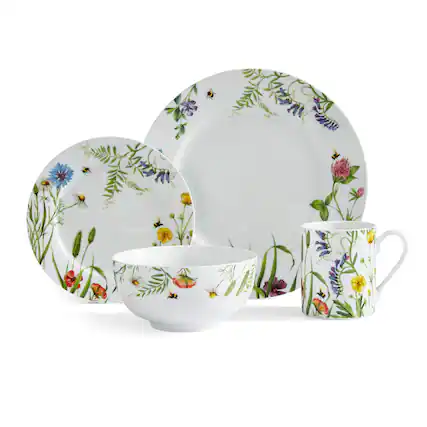 Front. Portmeirion - Portmeirion Home 16-Piece Dinnerware Set - Bumble Bee - Multicolored.