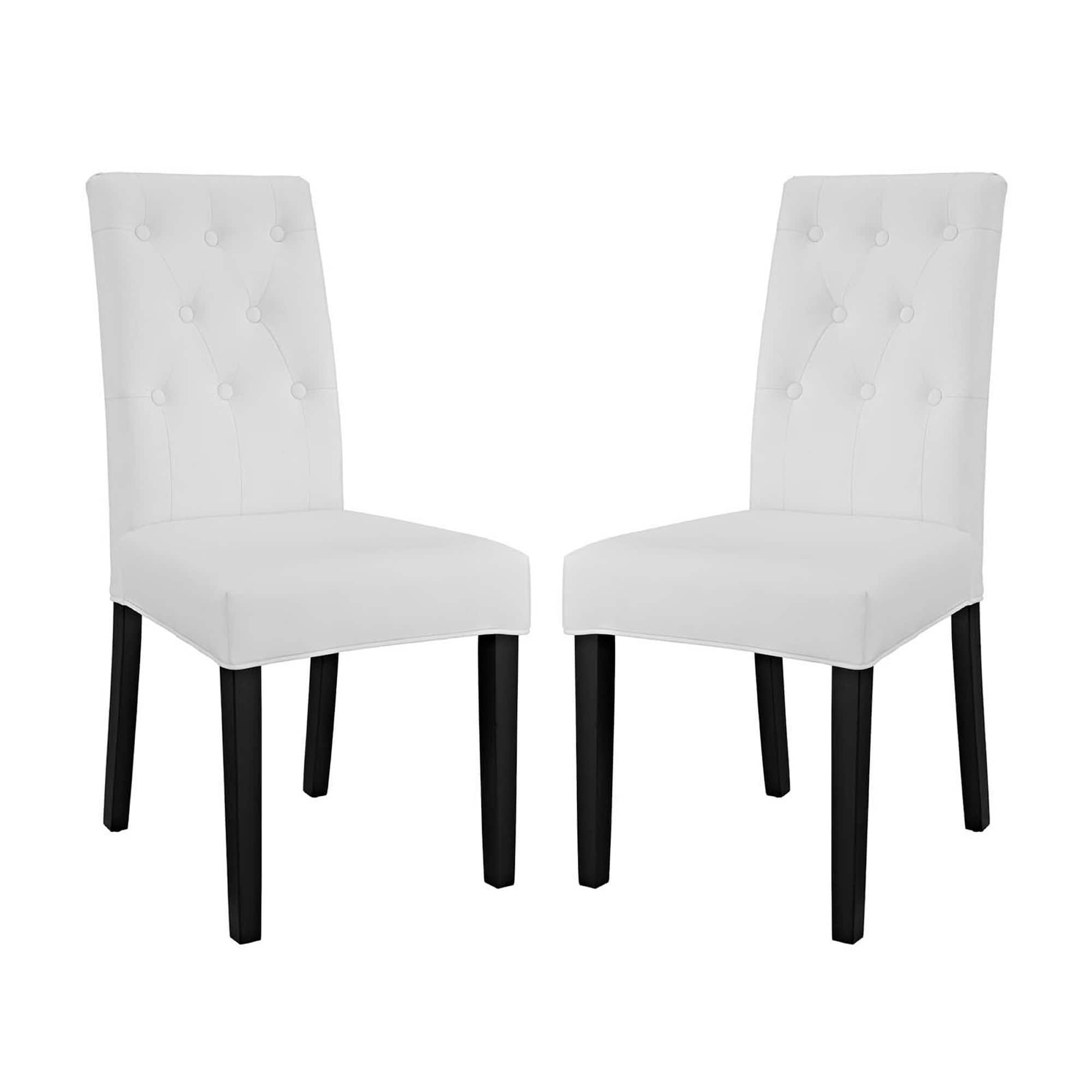 Confer Vinyl Dining Side Chair Set of 2 by Modway - White