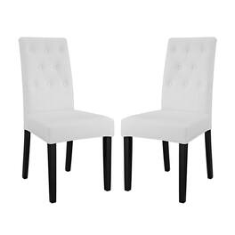 Confer Vinyl Dining Side Chair Set of 2 by Modway - White