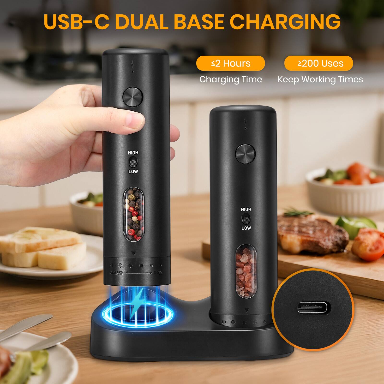 USB-C DUAL BASE CHARGING

<2 Hours
Charging Time

>200 Uses
Keep Working Times

HIGH LOW

WARSE TF