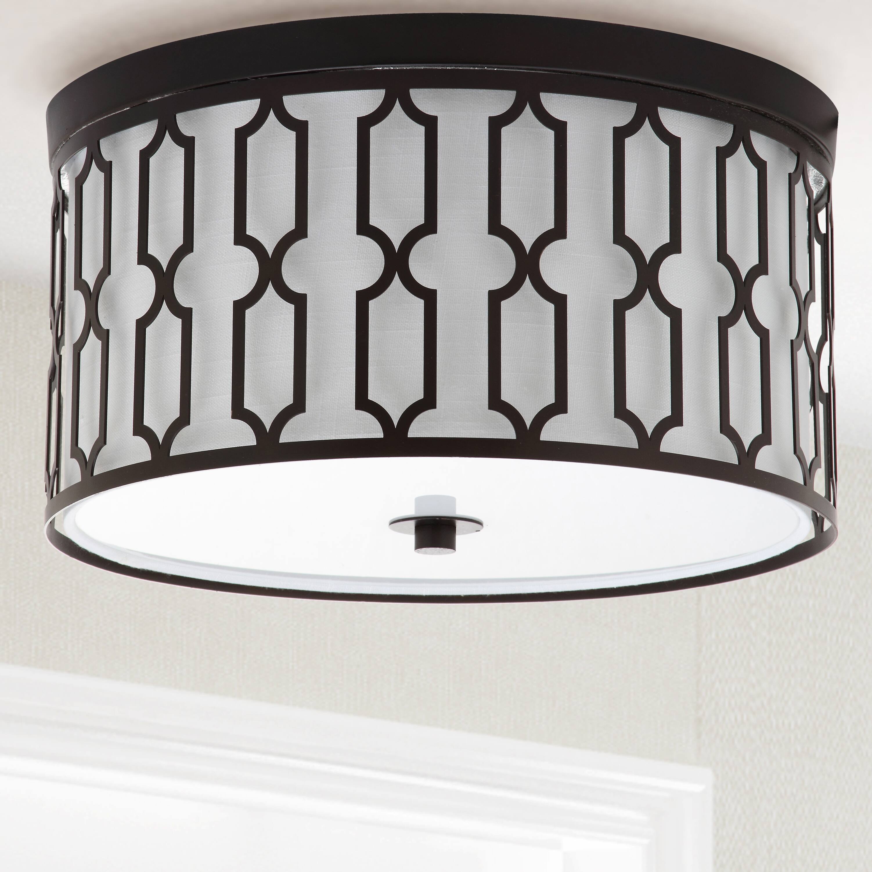 Alt View 6. Jonathan Y - Link 3-Light 16.75" Metal LED Flush Mount, Oil Rubbed Bronze - Oil Rubbed Bronze.