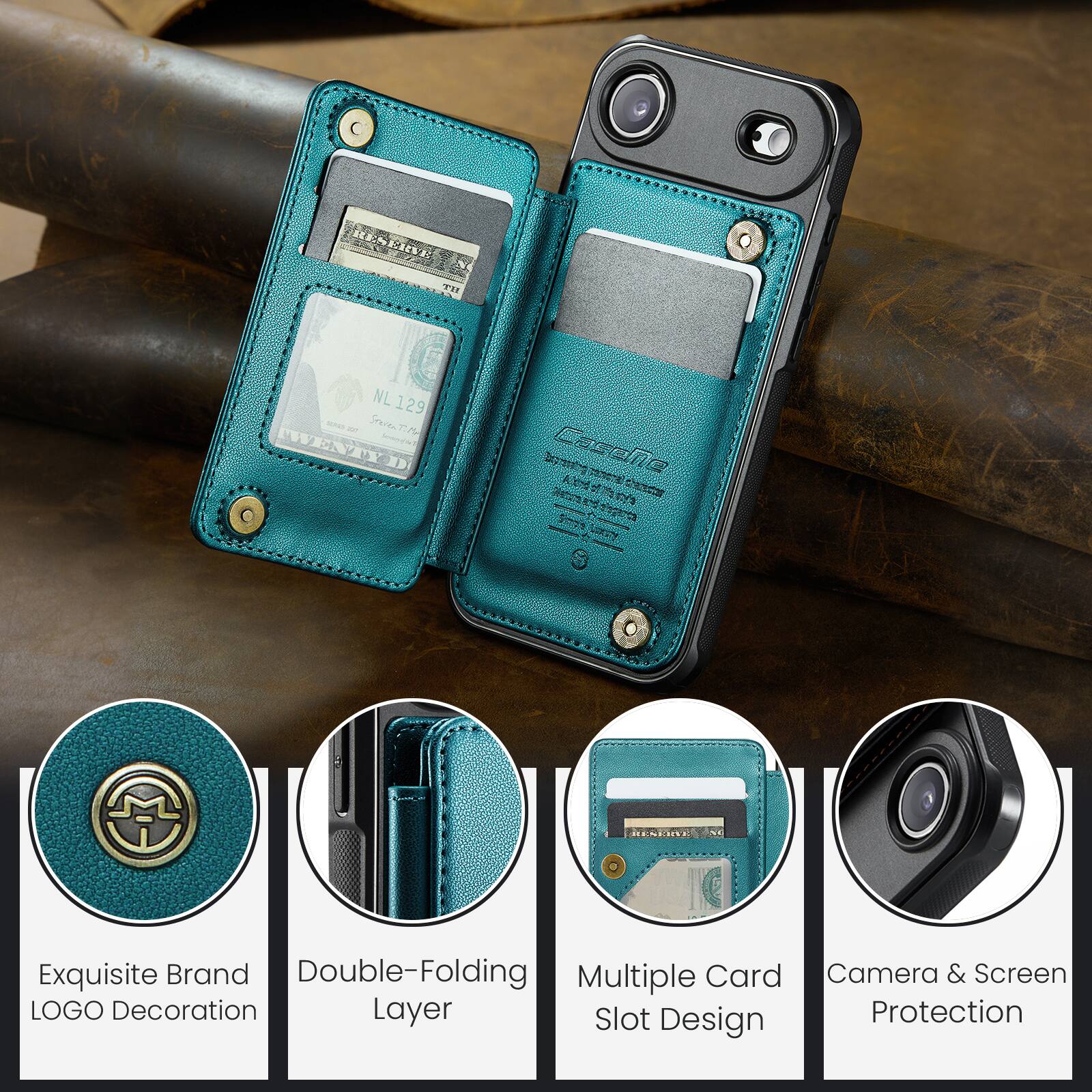 RENEIT ... NL 129 cman - rarta : WENTYD  
nothing_to_trnscribe  
Casphe Saremer ene 37  
Ales of nothing_otacrbe  
P e ardda  
ninpre 8  
Exquisite Brand Double-Folding Multiple Card Camera & Screen LOGO Decoration Layer Slot Protection Design
