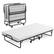Front. Costway - Heavy Duty Foldable Bed Metal Guest Bed Daybed with 4 inch Mattress Memory Foam - White.