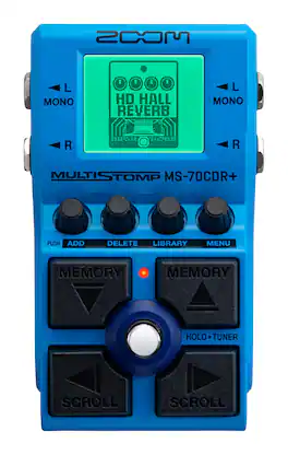 Zoom - MS-70CDR+ MultiStomp Guitar Effects Pedal with Over 140 Effects Featuring Choruses, Delays, Reverbs - Blue