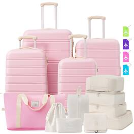 LOVMOR - 4-Piece Hardshell Luggage Set 16/20/24/28" TSA - Light Pink
