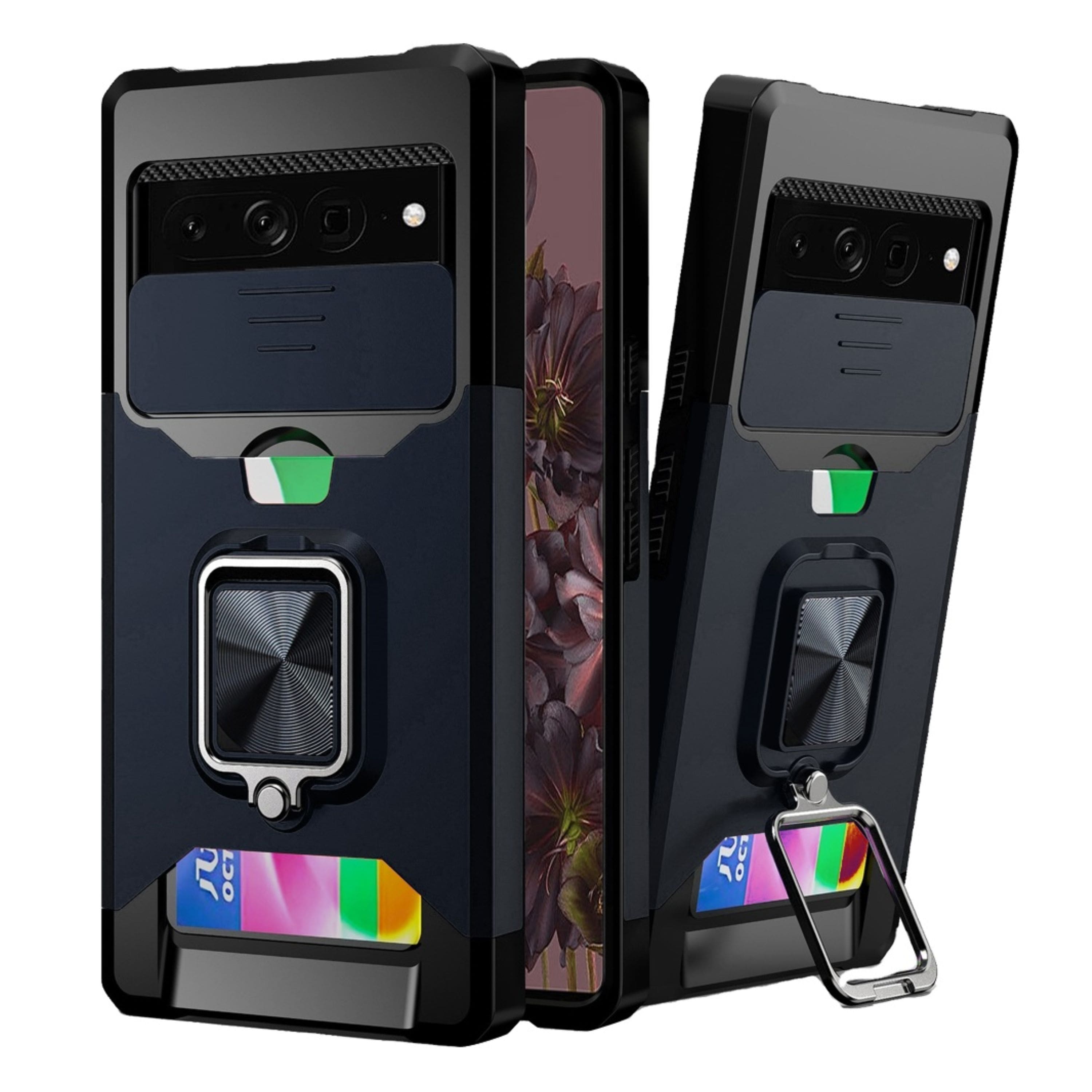 Kitcheniva - Multi-Use Card Magnetic Ring Stand Phone Case For Google Pixel 7 PRO (Triple Camera) - Blue price history on PriceWatchPro