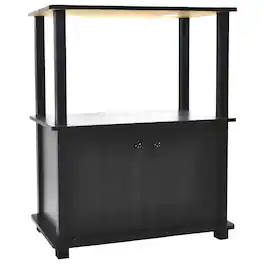 Redmon - Freestanding 3-Shelf 2-Door Storage Floor Cabinet - Espresso woodgrain