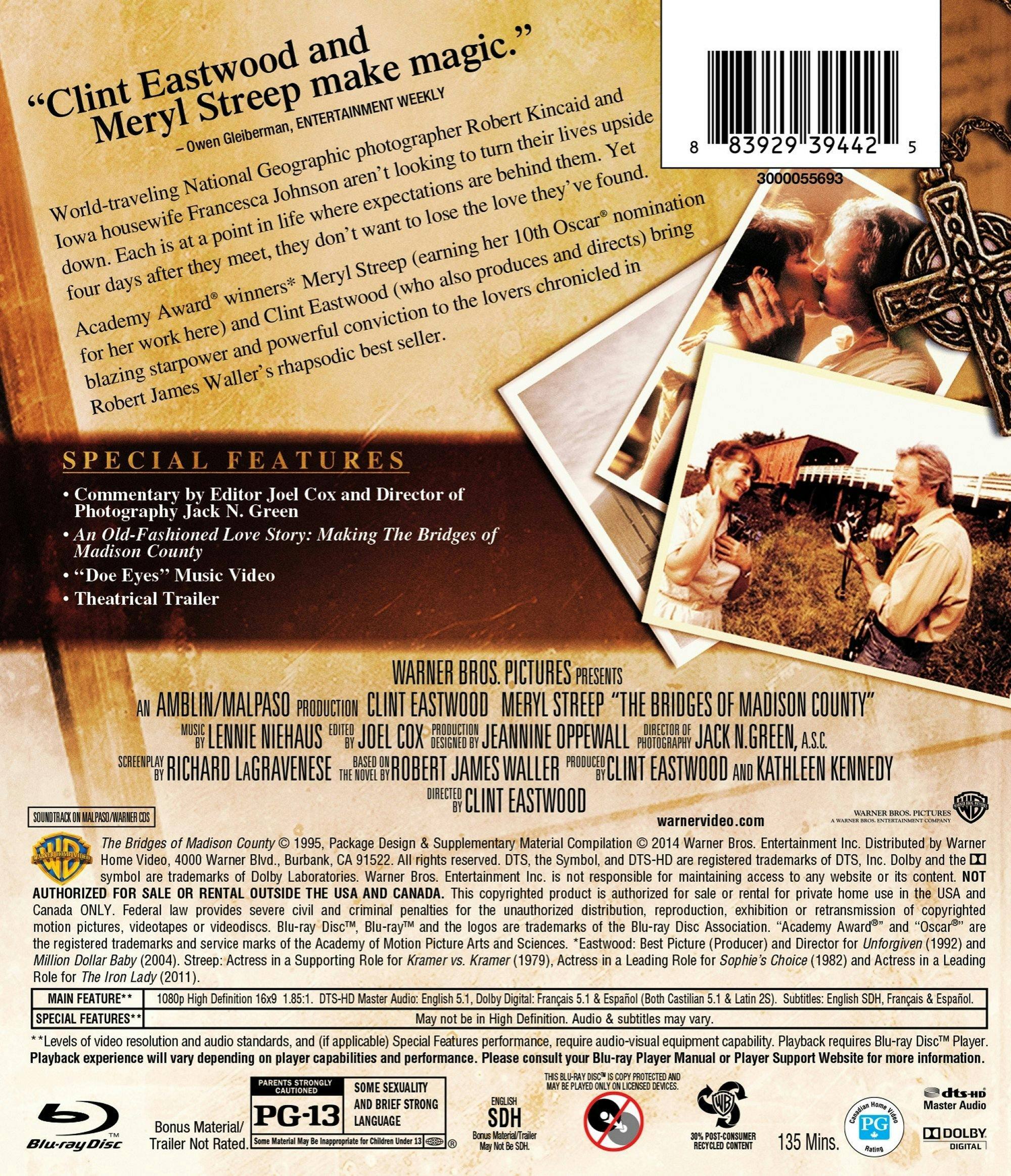 Angle. The Bridges of Madison County [Blu-ray].