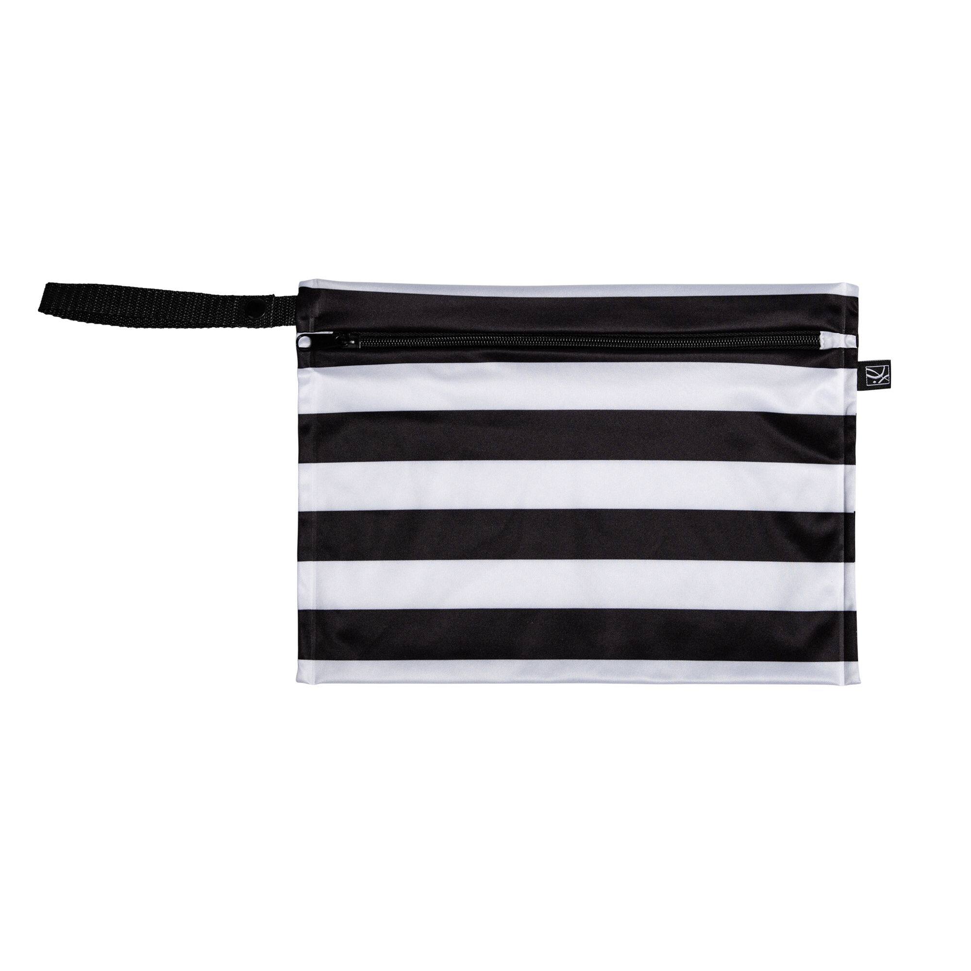 Alt View 1. J.L. Childress - J.L. Childress Wet-to-Go Portable Wet and Dry Bags, 2 Pack, Black / White Stripes - Black / White Stripes.