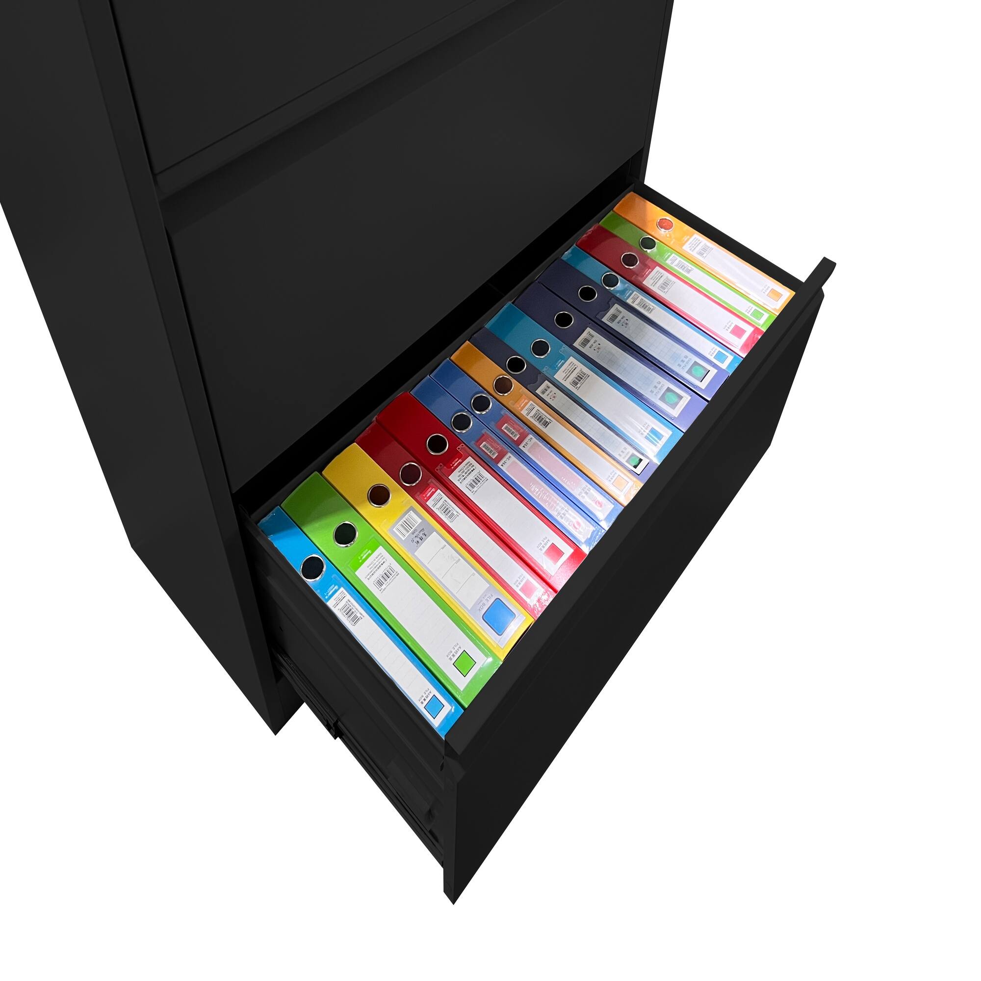 Alt View 4. Boyel Living - 5-Drawer Lateral Metal File Cabinet with Lock - Black.