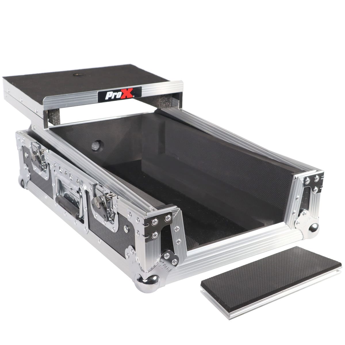 ProX - XS-RANE72LT 11" ATA-300 Style Gig Ready Flight/Road Case with Laptop Shelf for Rane Seventy-Two DJ Mixer, Silver on