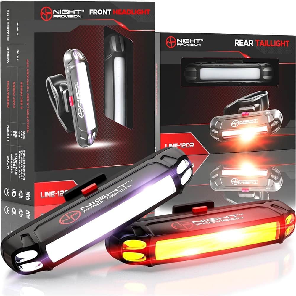 RTMB - 120 Bike & Skateboard Light Set – USB Rechargeable, LED, Black