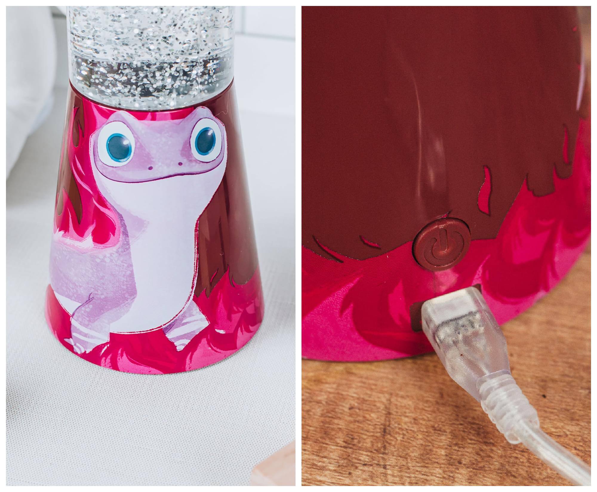 Alt View 2. Ukonic - Disney Frozen 2 Bruni Salamander Glitter Motion Lamp | 12 Inches Tall - Purple.
