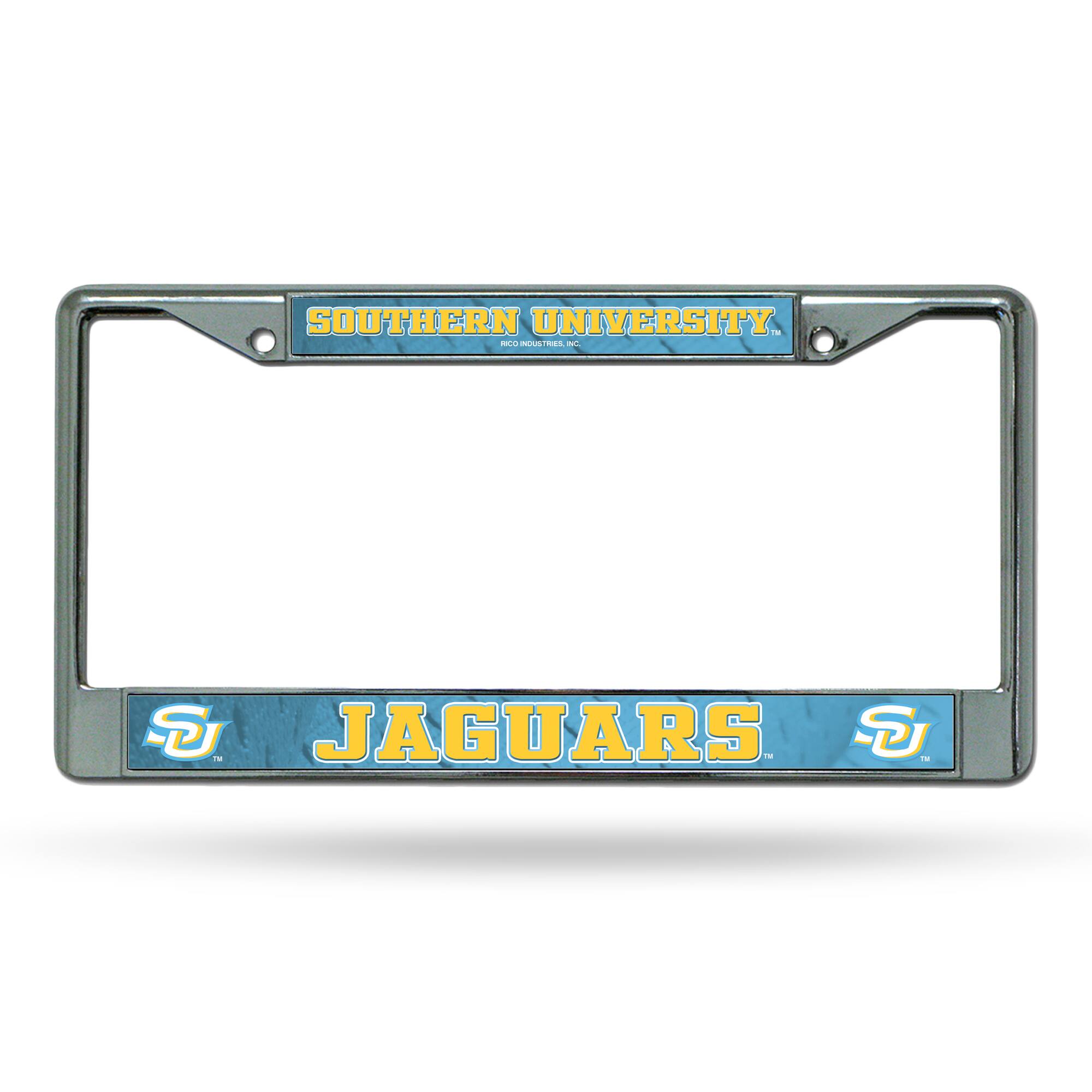 Southern University Jaguars - 12" x 6" Standard Size - Chrome Metal License Plate Frame