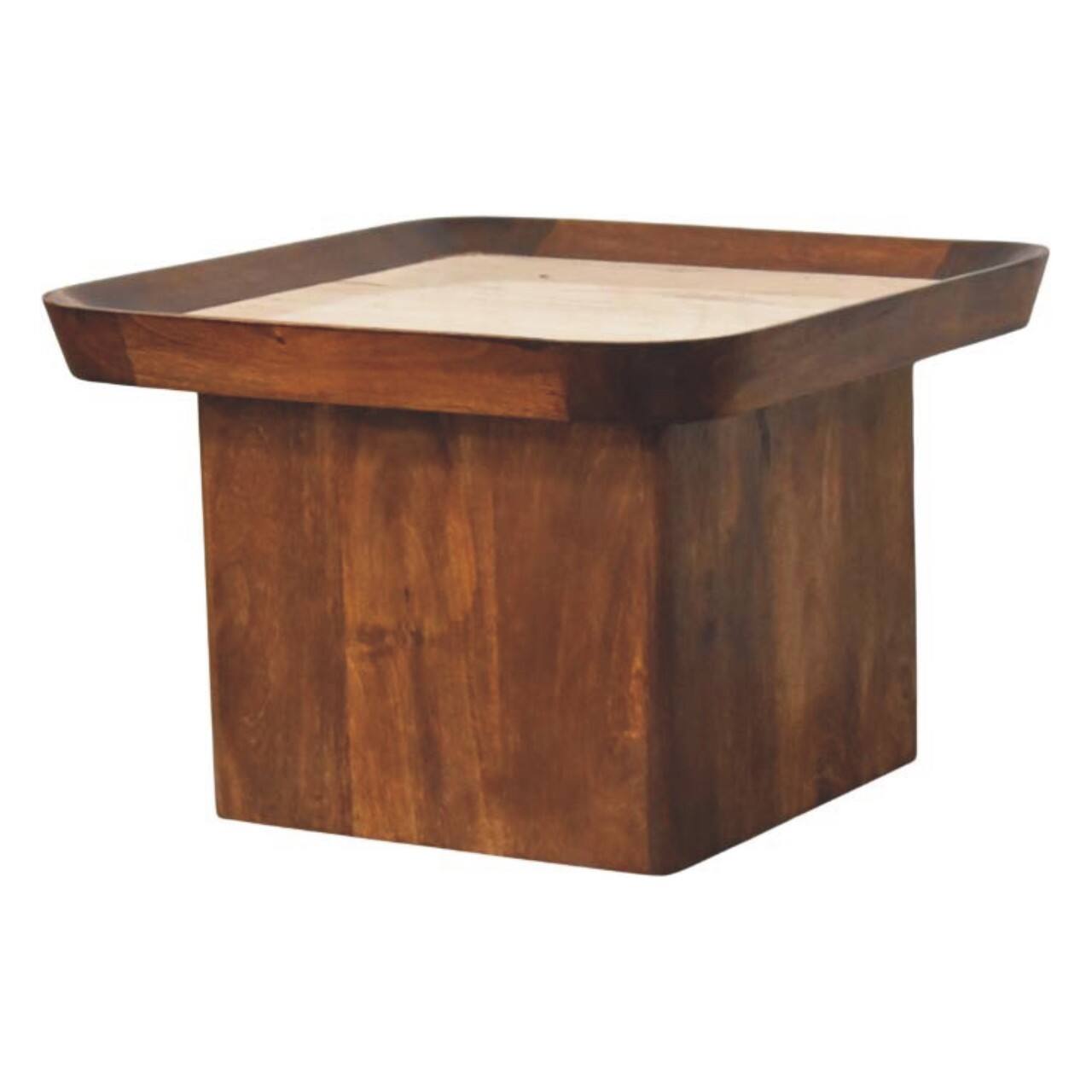 Angle. Artisan Furniture - Artisan Furniture Solid Wood Travertine Top Tray Coffee Table - Brown.
