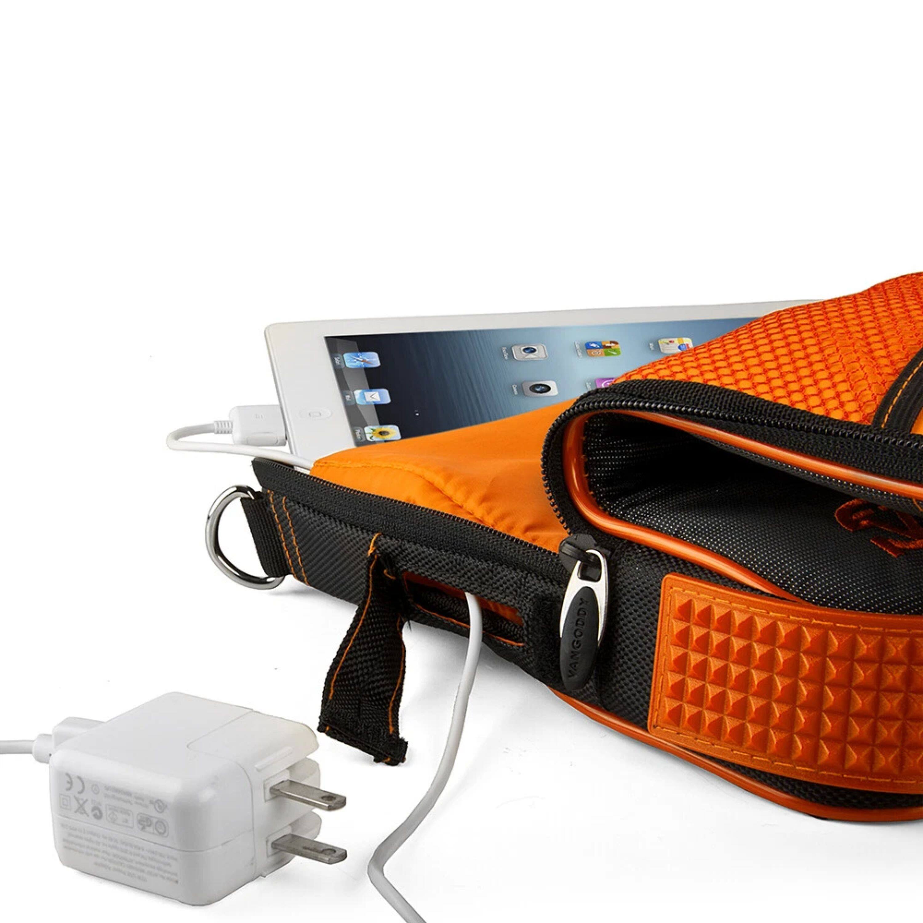 Alt View 4. Kitcheniva - Tablet Travel Sleeve Case Shoulder Bag For 11" iPad Orange - Orange/Black.