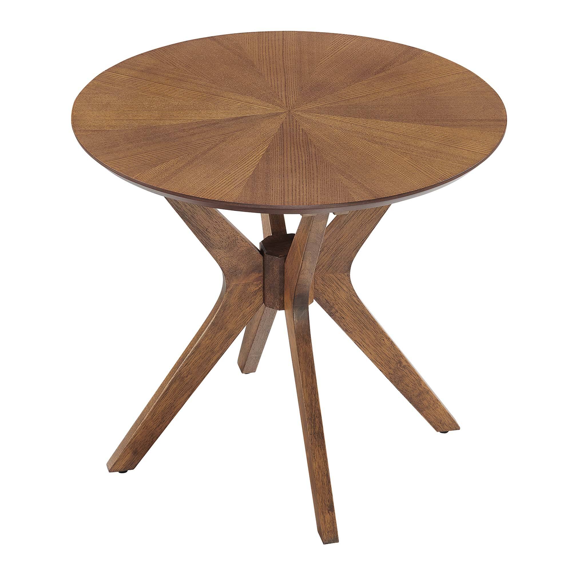 Alt View 2. Modway - Crossroads 24" Round Wood Side Table by Modway - Walnut.