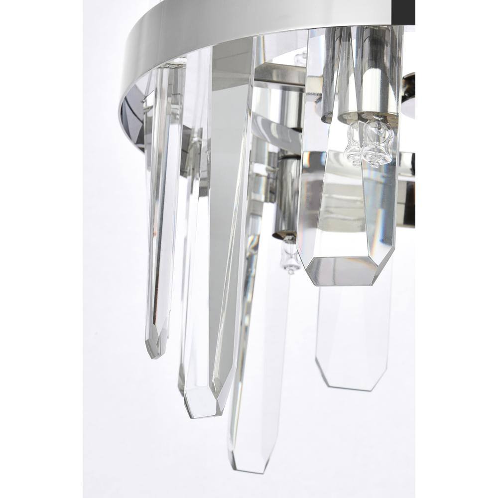 Alt View 1. Elegant Lighting - Serena 12 inch crystal round pendant in chrome - Chrome.
