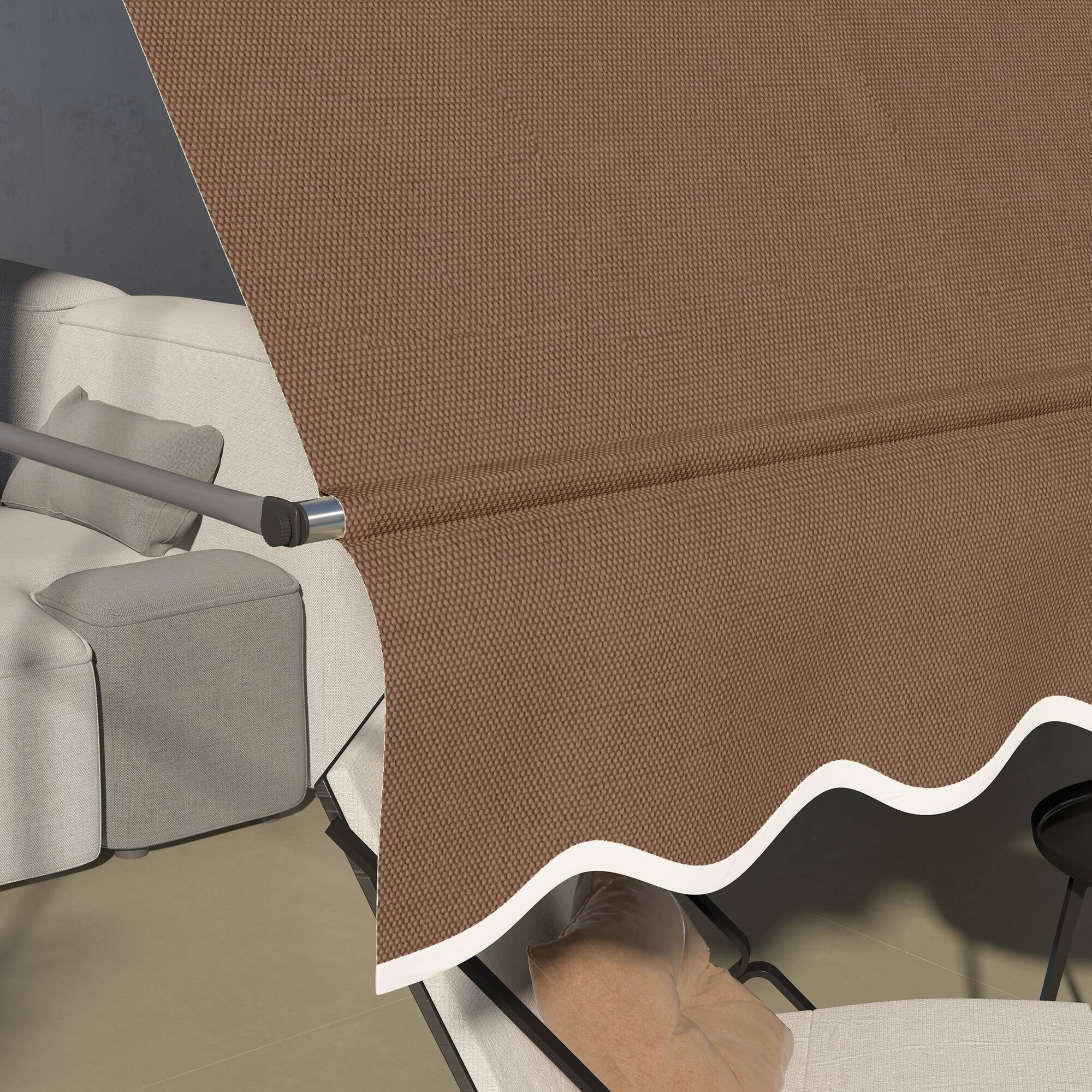 Alt View 7. Outsunny - x 4' Manual Retractable Awning, Non-Screw Patio Awning, UV Resistant - Coffee.