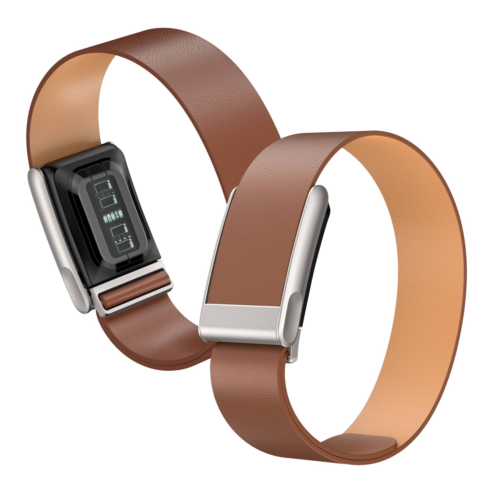 Back. Dteck - Leather Band for Whoop 5.0 One, Peak, Life/MG, Genuine Leather Durable Replacement Wristband Strap for Men Women - Brown.