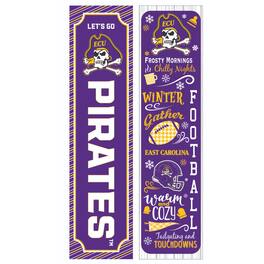 Evergreen Enterprises - ECU Pirates 47" Double Sided Winter Leaner Fan Sign - Multicolor