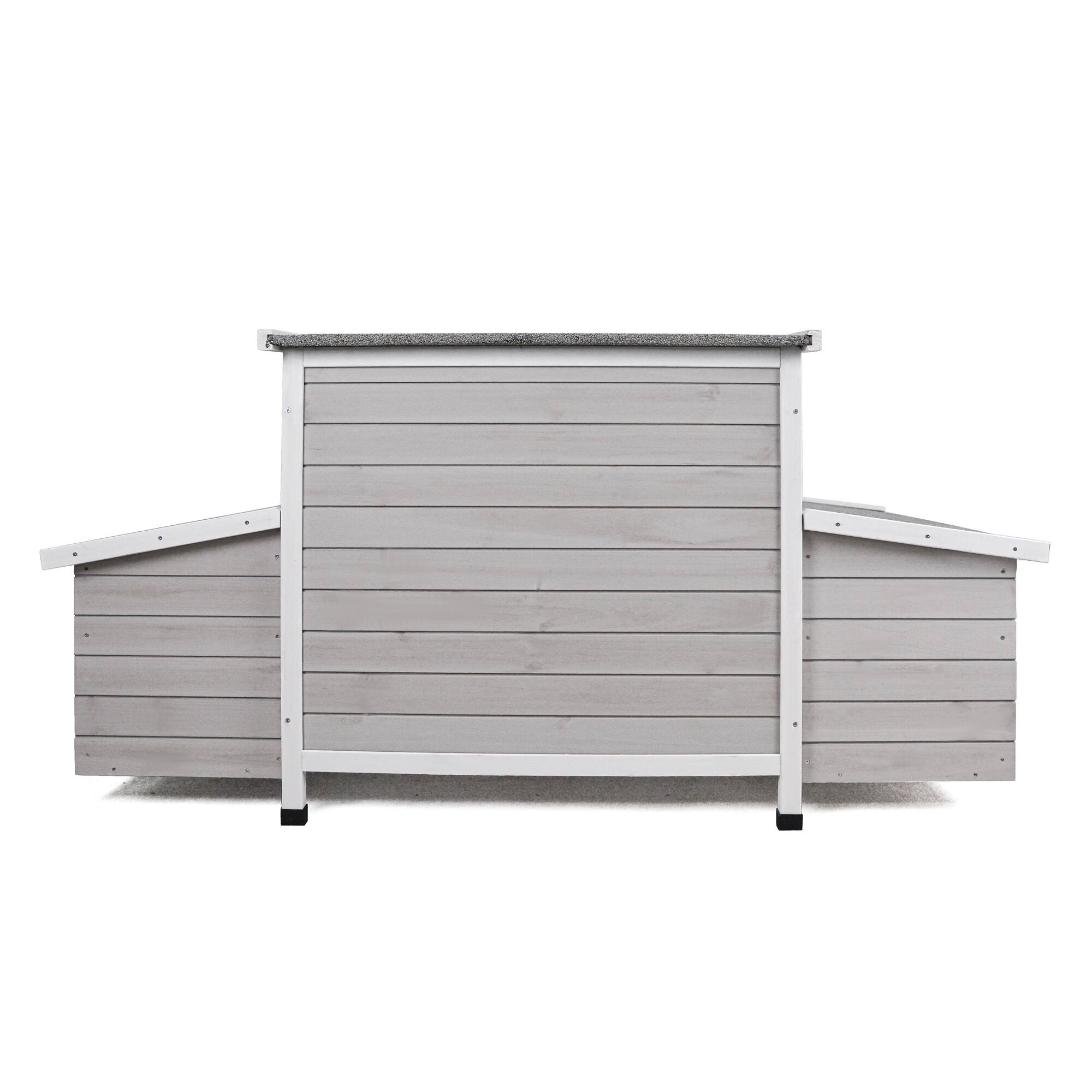 Alt View 4. Mondawe - 58" Fir Wood Chicken Coop Outdoor Hen House Poultry Cage w/ 2 Nesting Boxes, Moisture Protection - Light Brown.