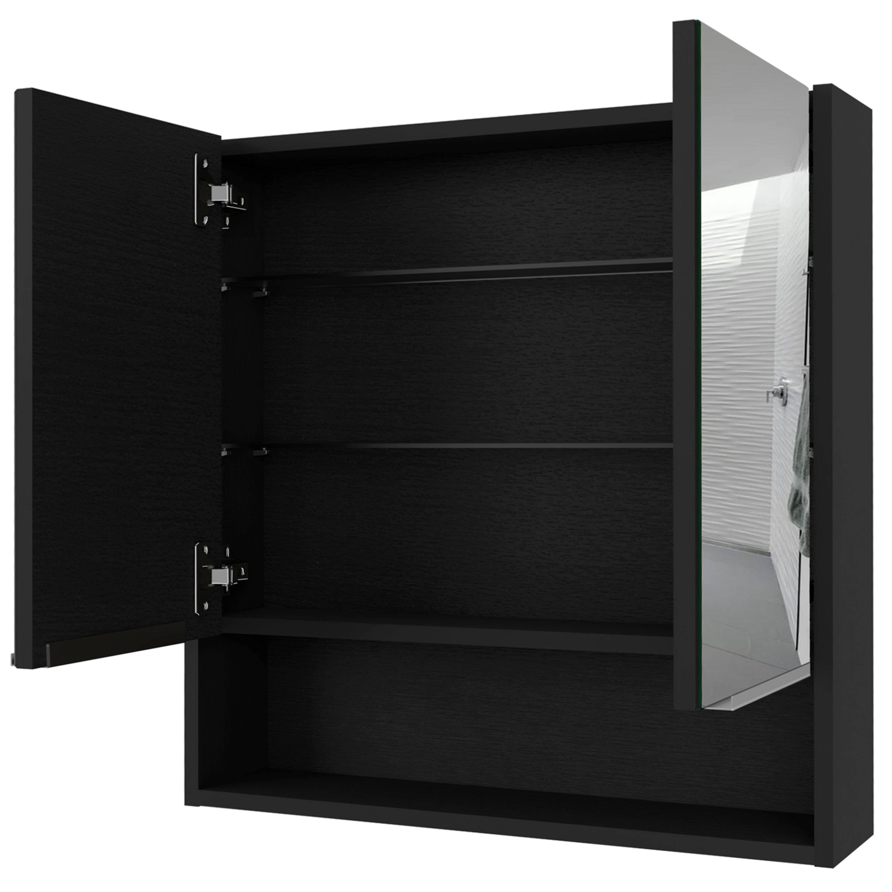 Left. Treevol Furniture - Lexington Medicine Cabinet ,Bathroom,Black - Black.