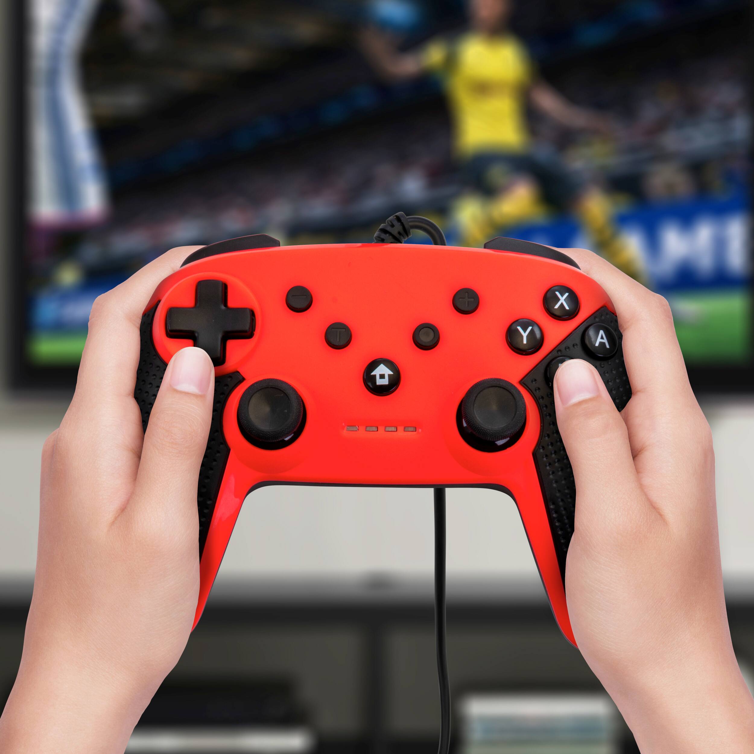 Alt View 6. Gamefitz - Gamefitz Wired Controller for the Nintendo Switch in Red - Red.