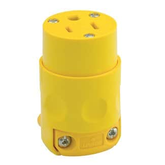 Leviton - 660-515CV-0CV 15A Vinyl Grounding Connector, 125V - Yellow