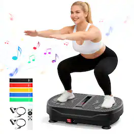 Sugift - Vibration Plate Exercise Machine with Bluetooth and 999 Speed Levels - Black