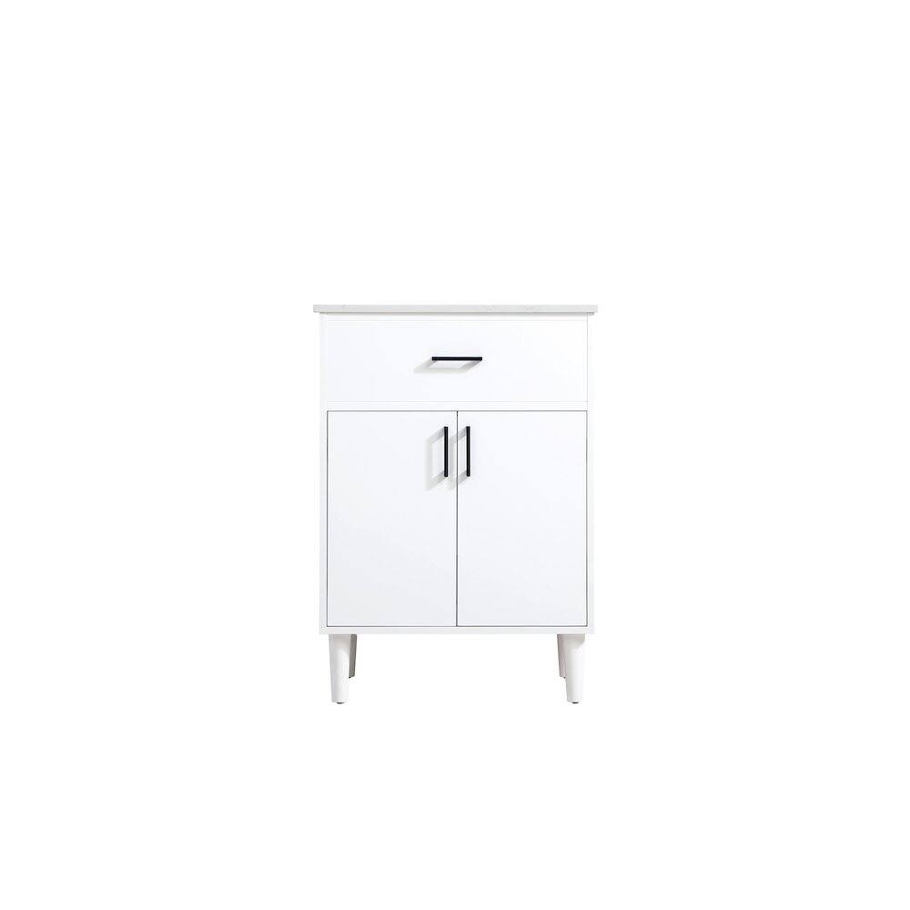 Alt View 3. Elegant Kitchen and Bath - Chandler 24 Inch Single Bathroom Vanity In White - White.