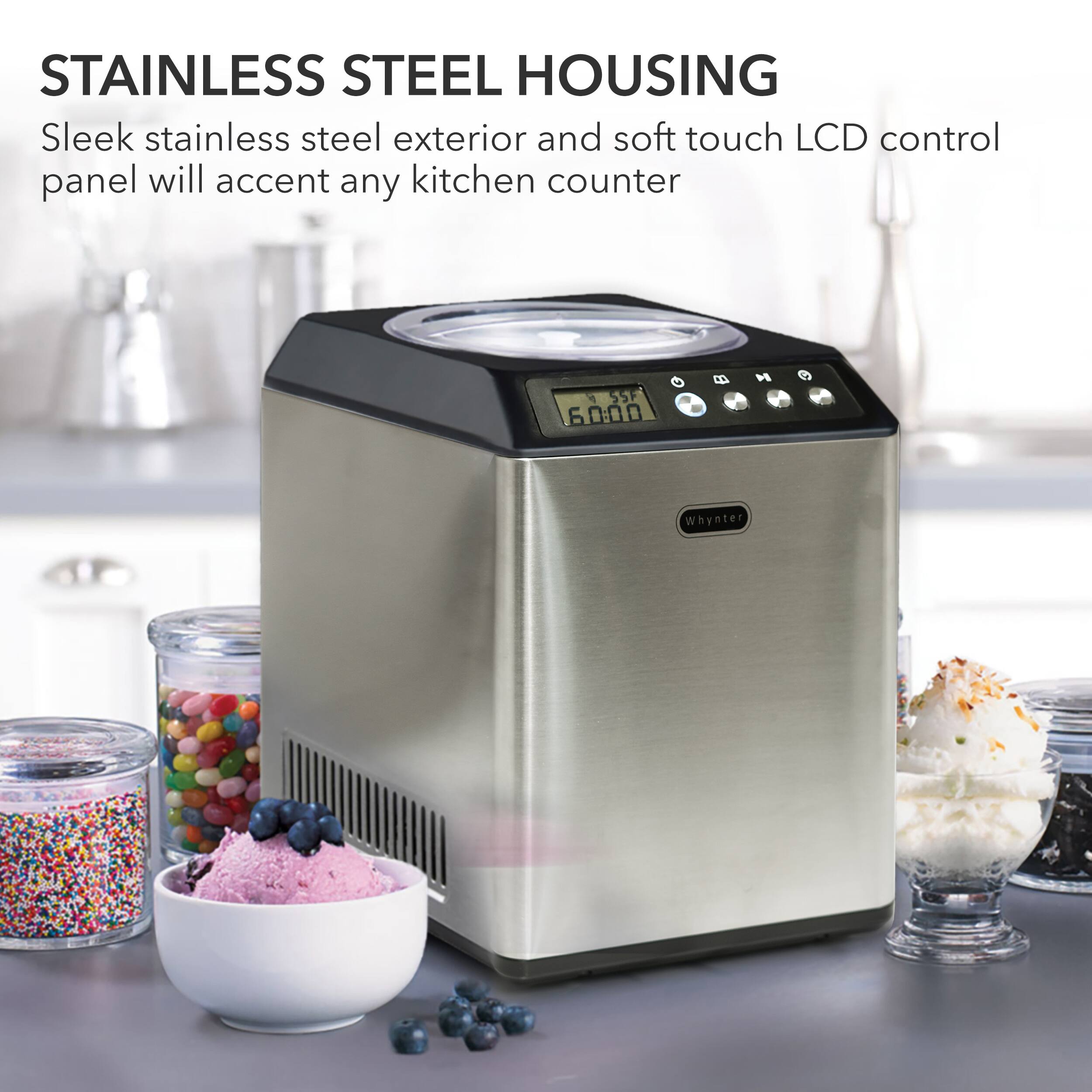 Alt View 1. Whynter - 2.1 Quart Upright Ice Cream Maker - Black.