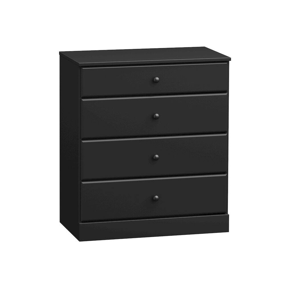 Angle. Prepac - Astrid 4-Drawer Dresser, Black - Black.