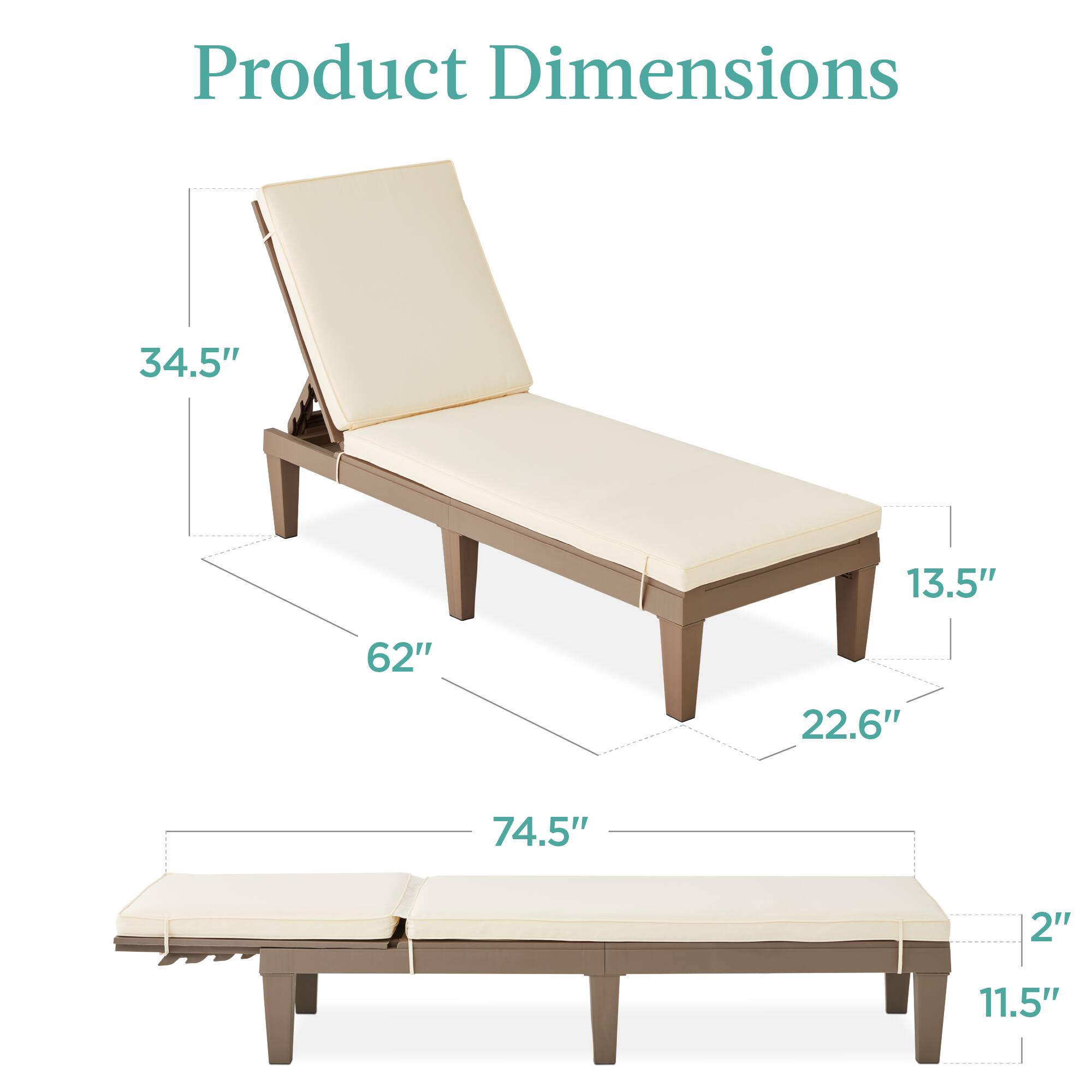 Product Dimensions: 34.5" x 13.5" x 62" x 22.6" x 74.5" x 2" x 11.5"